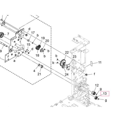 Min A161254600 Fusing Drive Gear C224