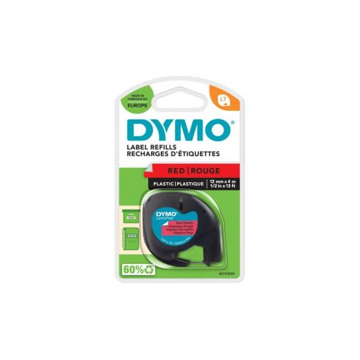 Feliratozógép szalag Dymo Letratag S0721630/59424 12mmx4m, ORIGINAL, piros 