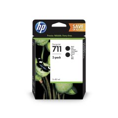 HP P2V31A HP711 2db Genuin Black Plotter Ink Cartridge